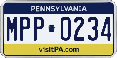 PA license plate MPP0234