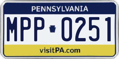 PA license plate MPP0251
