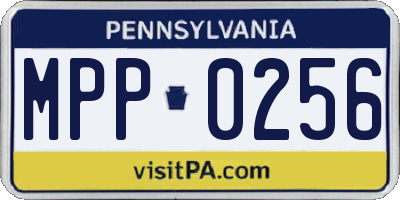 PA license plate MPP0256