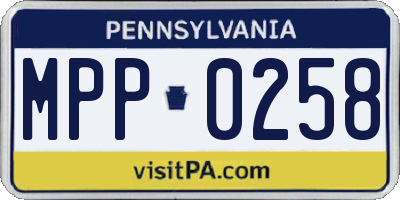 PA license plate MPP0258