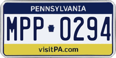 PA license plate MPP0294