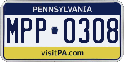 PA license plate MPP0308