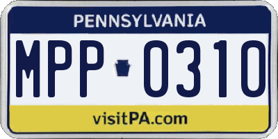 PA license plate MPP0310