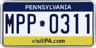 PA license plate MPP0311