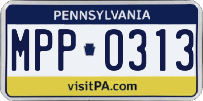 PA license plate MPP0313