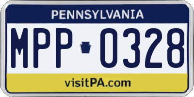 PA license plate MPP0328