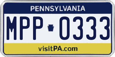 PA license plate MPP0333