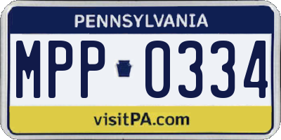PA license plate MPP0334