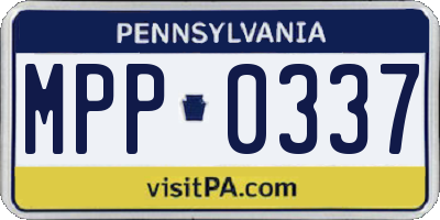 PA license plate MPP0337