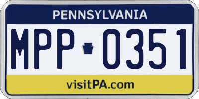 PA license plate MPP0351