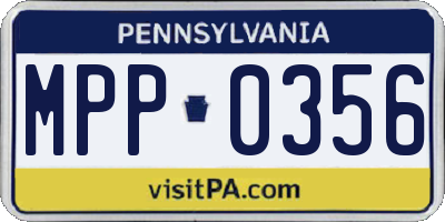 PA license plate MPP0356