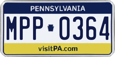 PA license plate MPP0364