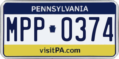 PA license plate MPP0374