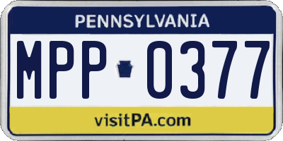 PA license plate MPP0377