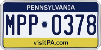 PA license plate MPP0378