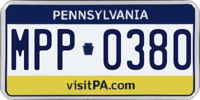PA license plate MPP0380