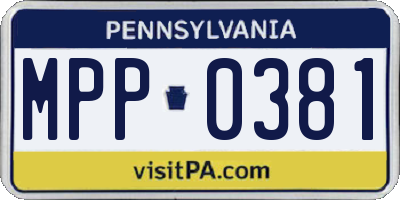 PA license plate MPP0381