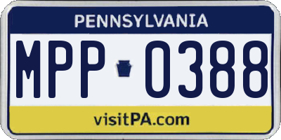 PA license plate MPP0388