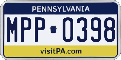 PA license plate MPP0398