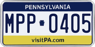 PA license plate MPP0405