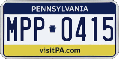 PA license plate MPP0415
