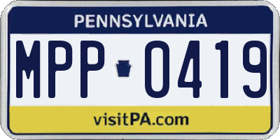 PA license plate MPP0419