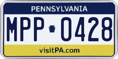 PA license plate MPP0428