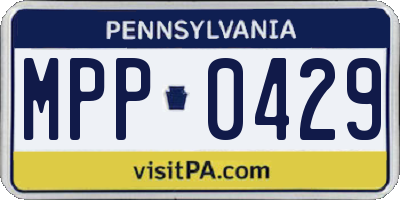 PA license plate MPP0429