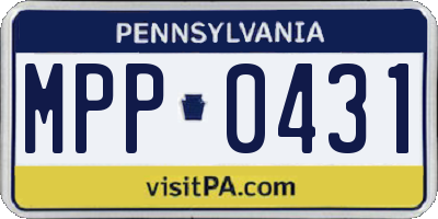 PA license plate MPP0431