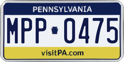 PA license plate MPP0475