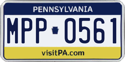 PA license plate MPP0561