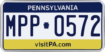PA license plate MPP0572