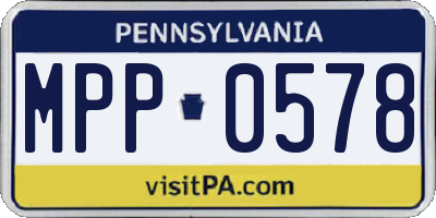 PA license plate MPP0578