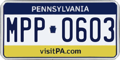 PA license plate MPP0603