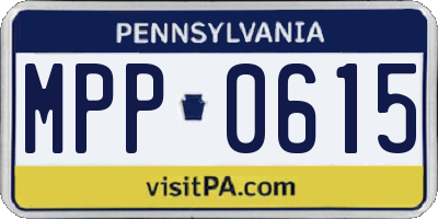 PA license plate MPP0615