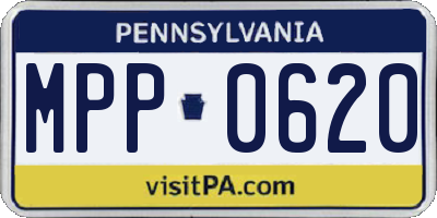 PA license plate MPP0620