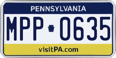 PA license plate MPP0635