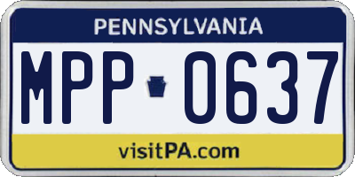 PA license plate MPP0637
