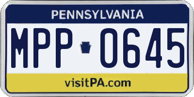 PA license plate MPP0645