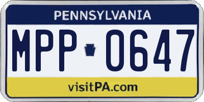 PA license plate MPP0647