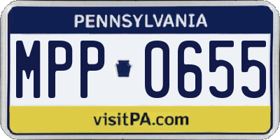 PA license plate MPP0655
