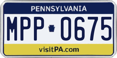 PA license plate MPP0675