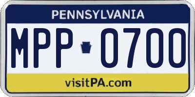PA license plate MPP0700