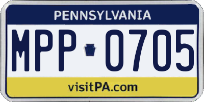 PA license plate MPP0705