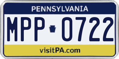 PA license plate MPP0722