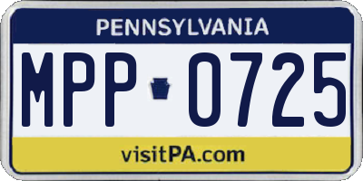 PA license plate MPP0725