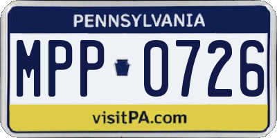 PA license plate MPP0726
