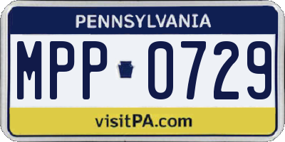 PA license plate MPP0729