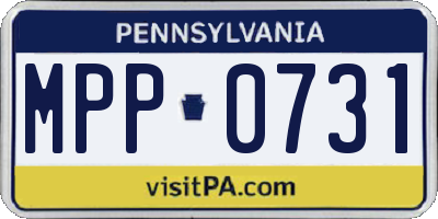 PA license plate MPP0731