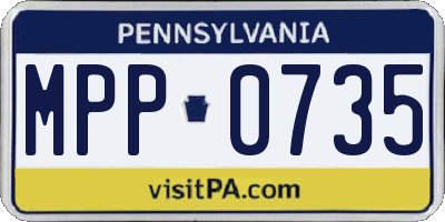 PA license plate MPP0735